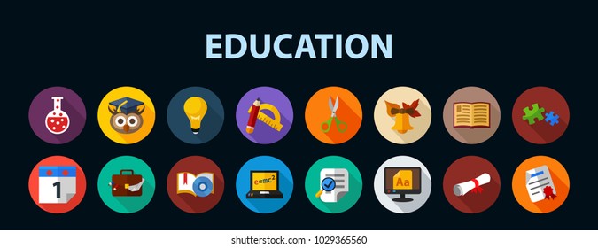 Education flat icon concept. Vector illustration. Element template for design.