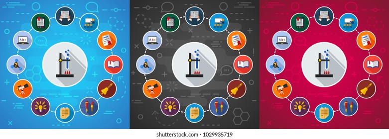 Education flat icon concept. Vector illustration. Element template for design.