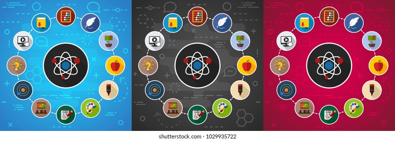 Education flat icon concept. Vector illustration. Element template for design.