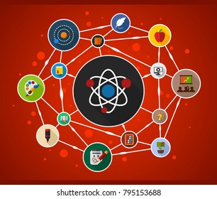 Education flat icon concept. Vector illustration. Element template for design.
