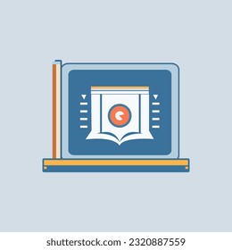 Education Flat icon illustration in line art style
