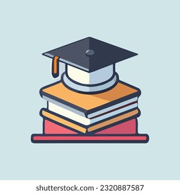 Education Flat icon illustration in line art style
