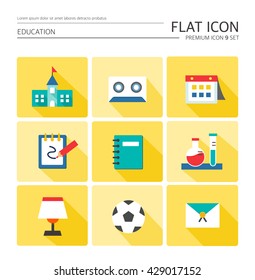 Education Flat icon set