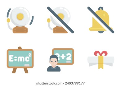 education flat icon set bundle 03