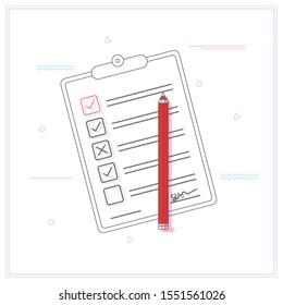 Education Flat Icon Set for Flyer, Poster, Web Site Like Test, Pencil.