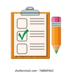 Education Flat Icon Set for Flyer, Poster, Web Site Like Test and Pencil. isolated vector illustration