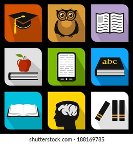 Education flat icons