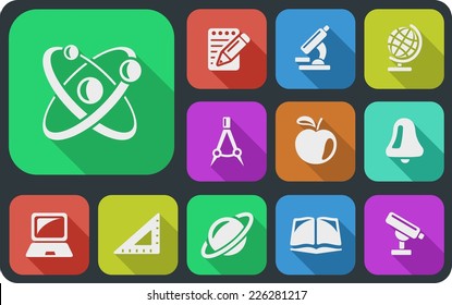 Education flat icons