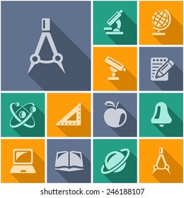 Education flat icons