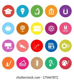 Education flat icons on white background, stock vector