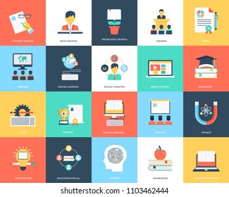 Education Flat Icons Set