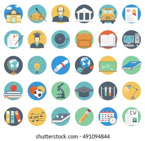 Education Flat Icons Set