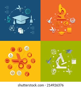 Education flat infographic