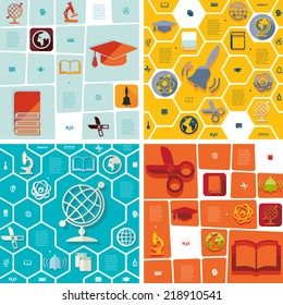 Education flat infographic