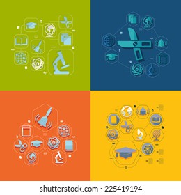 education flat infographic