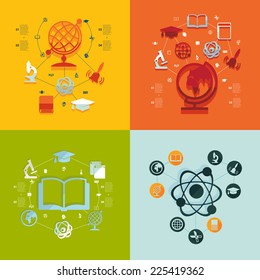 Education flat infographic