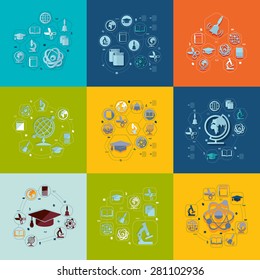 education flat infographic