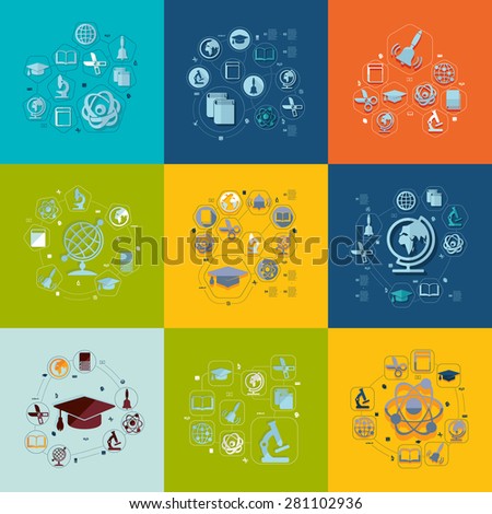education flat infographic