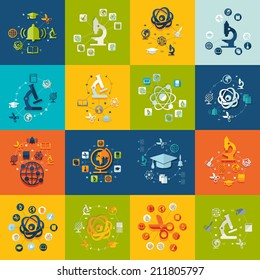 Education flat infographics