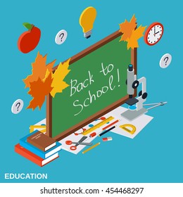 Education flat isometric vector illustration