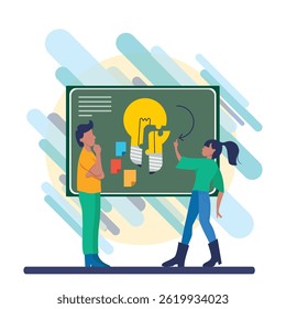 Education Flat Vector Design, Classroom Vector Illustration, Teacher Service Concept Art, University Students Vector Design, Learning Concept Vector Clipart
