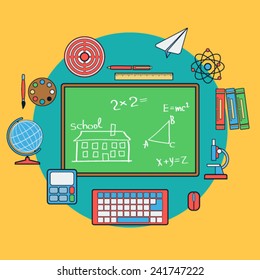 Education flat vector illustration