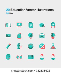 Education Flat Vector Illustrations