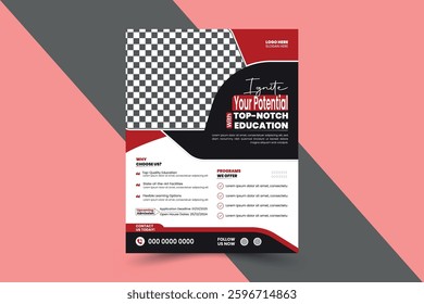 Education Flyer Design, Educational Brochure Template for School, College, University or others; A4 Size, Brochure Design