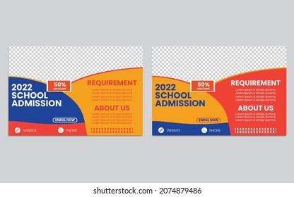 Education Flyer Design. Junior School Education Admission Eddm Postcard Design Template for Kids.