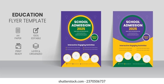 Education flyer design and professional layout template