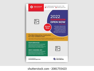 Education Flyer, Teaching Flyer, Admission Flyer, Education Poster, Leaflet, Cover and Corporate Education Flyer 1 with Circle, Rectangle shape for Brand, Company and Market