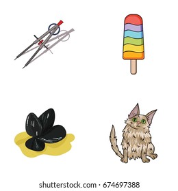 education, food and other web icon in cartoon style.travel, breed icons in set collection.