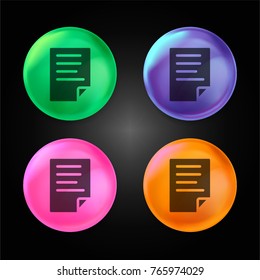 Education Form crystal ball design icon in green - blue - pink and orange.