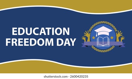 Education Freedom Day web vector banner design illustration