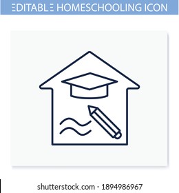 Education freedom line icon. Learning the right subjects. Home education concept. Distant remote teaching and homeschooling. Editable vector illustration