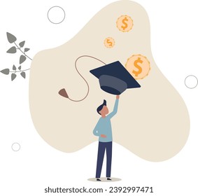 Education fund for college, saving for school or university tuition fee, study cost or training expense concept.flat vector illustration.