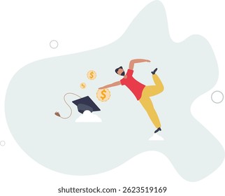 Education fund for college, saving for school or university tuition fee, study cost or training expense concept. character life .
