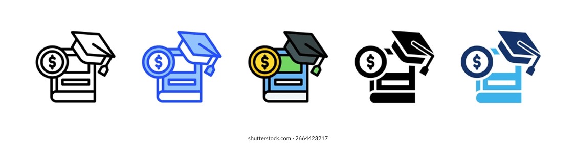 Colección de iconos de fondos de Educación con varios estilos