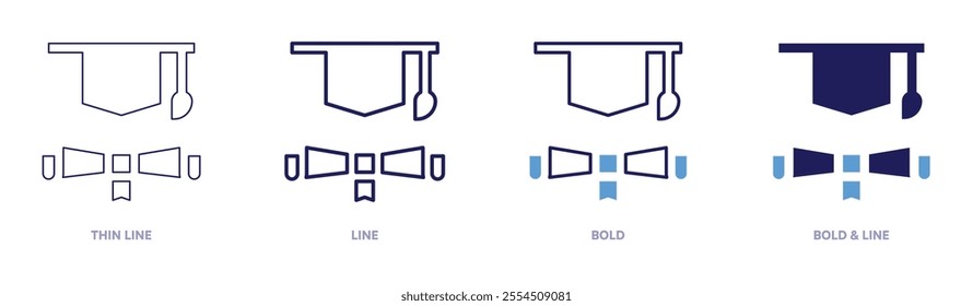 Education funding icon in 4 different styles. Thin Line, Line, Bold, and Bold Line. Duotone style. Editable stroke.