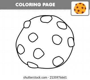 Education game for children coloring page cartoon food cookie