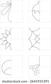 Education game for children complete the picture of autumn elements, worksheet for children