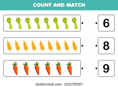 Education Game Children Count Match Count Stock Vector (Royalty Free ...