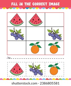 Education game for children Fill In The Correct Image