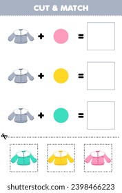 Cortar juego educativo y coincidir color de combinación de ropa linda imprimible blusa hoja de cálculo