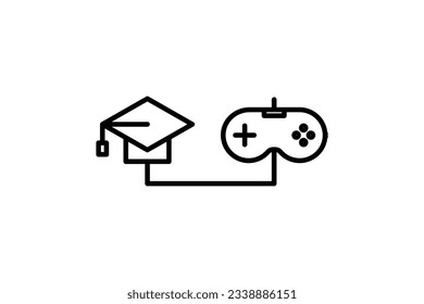 icono del juego educativo. Icono relacionado con el aprendizaje electrónico y la educación en línea. estilo de icono de línea. Diseño de vector simple editable