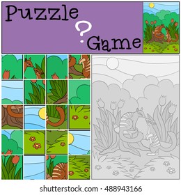 Education Games Kids Puzzle Cute Bald Stock Vector (Royalty Free) 436036963