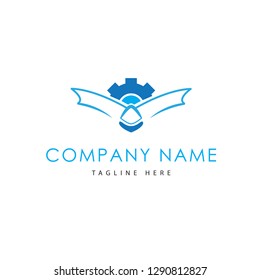 Education Gear Book Engineering Vector Logo