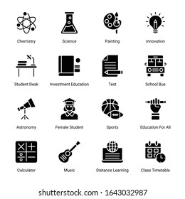 Education Glyph icons - Solid - Vector
