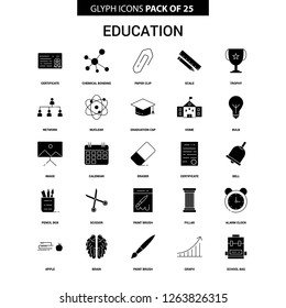 Education Glyph Vector Icon set