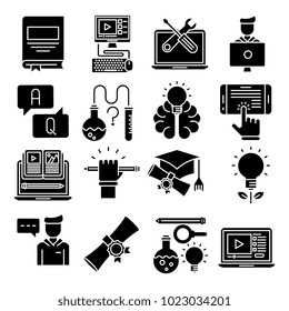 Education glyph vector icons